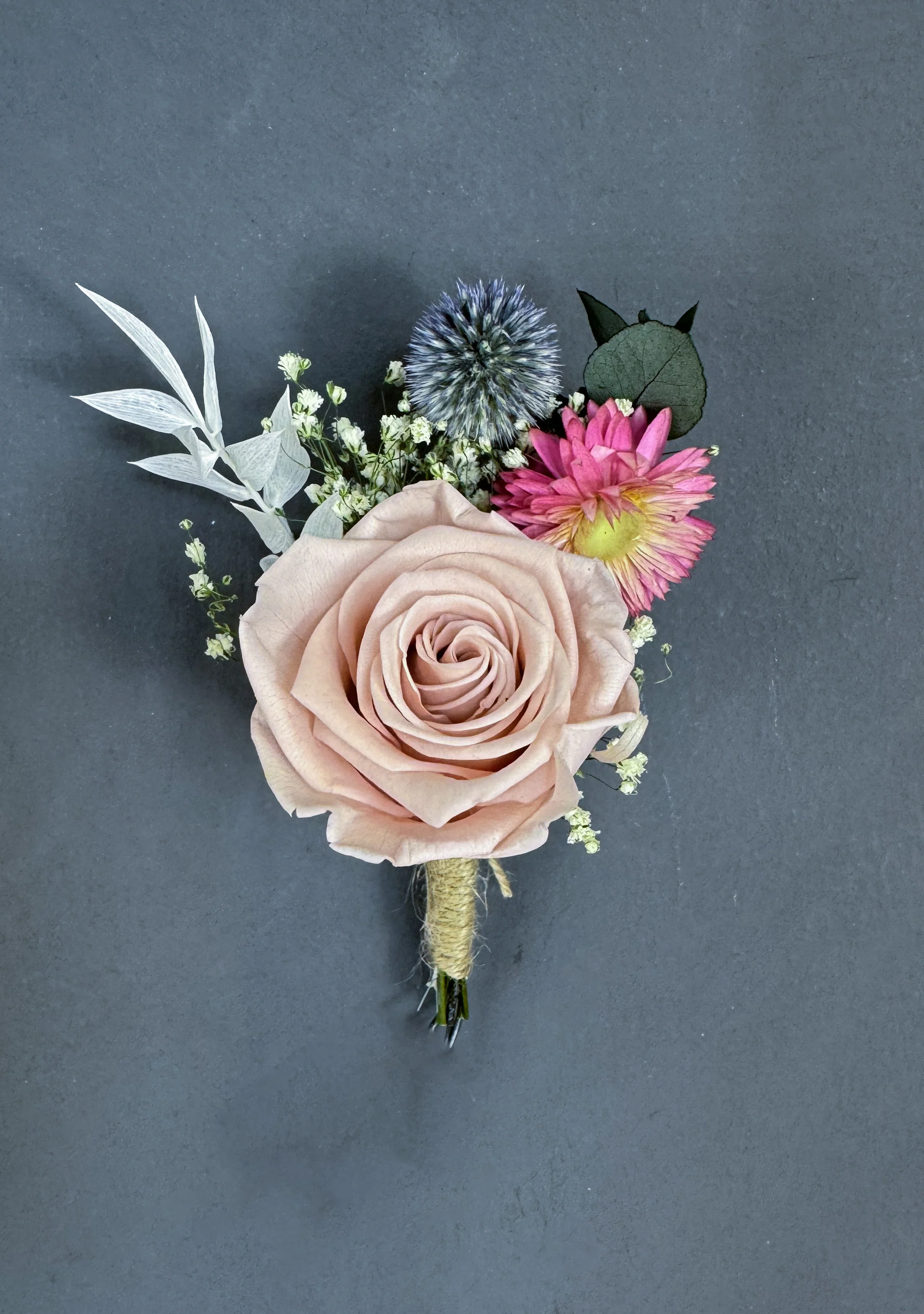 Cat dried flower buttonhole