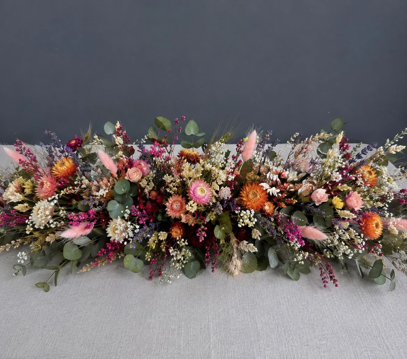 Dahlia dried flower wedding garland
