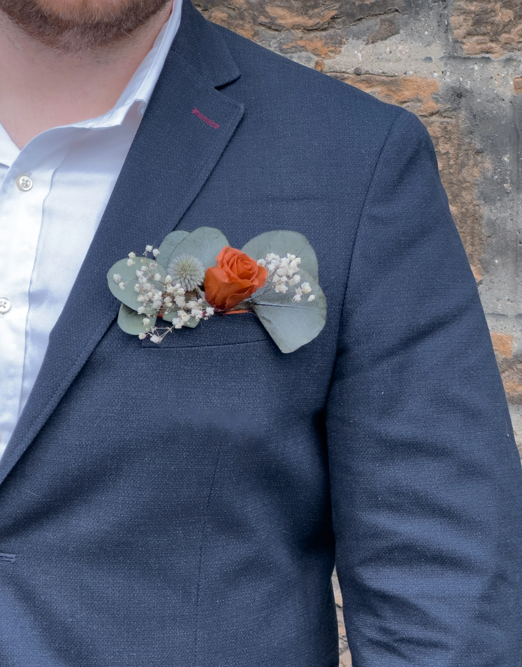 Penny dried flower pocket square flowers