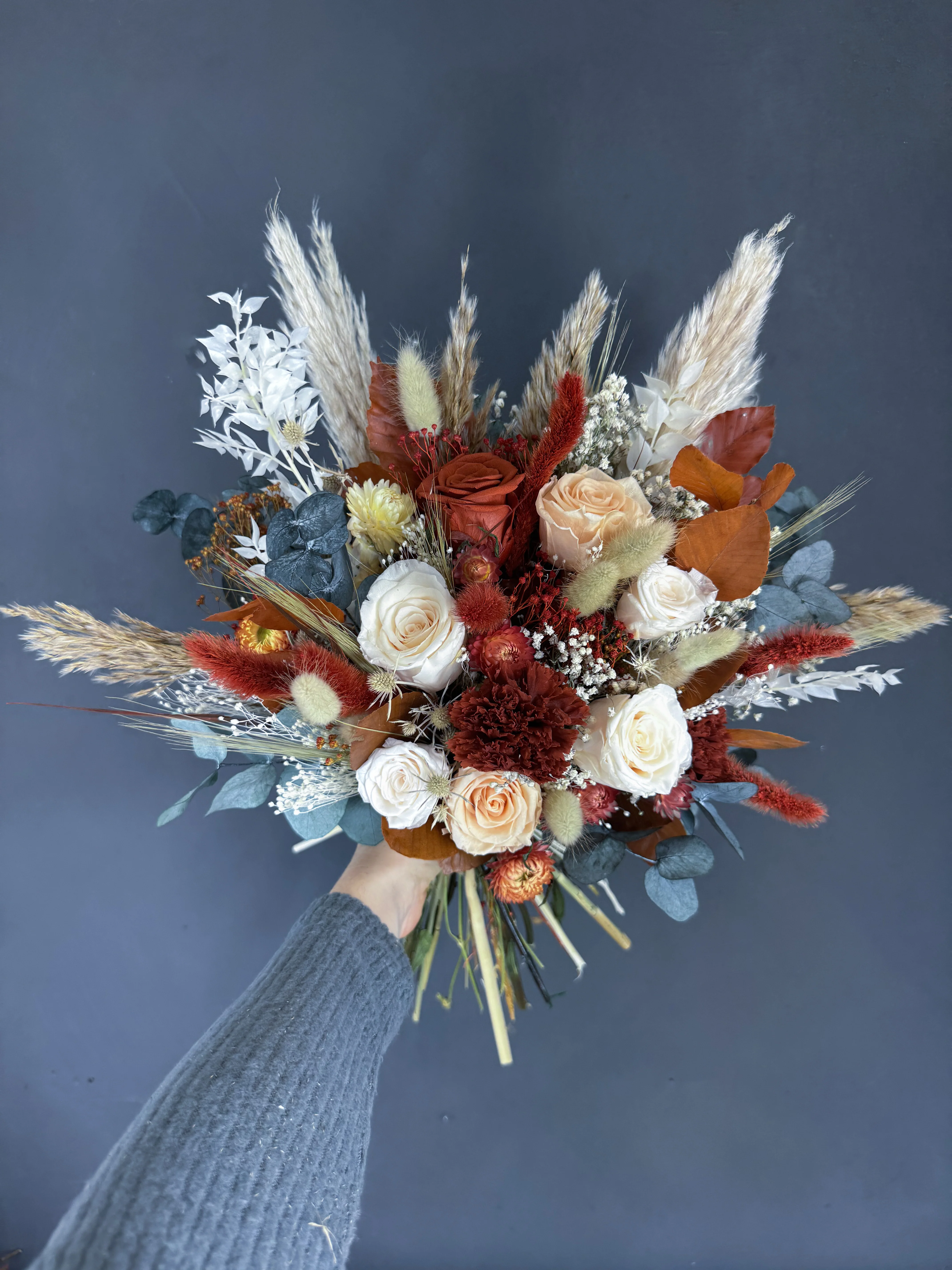 Sia dried flower bridal bouquet