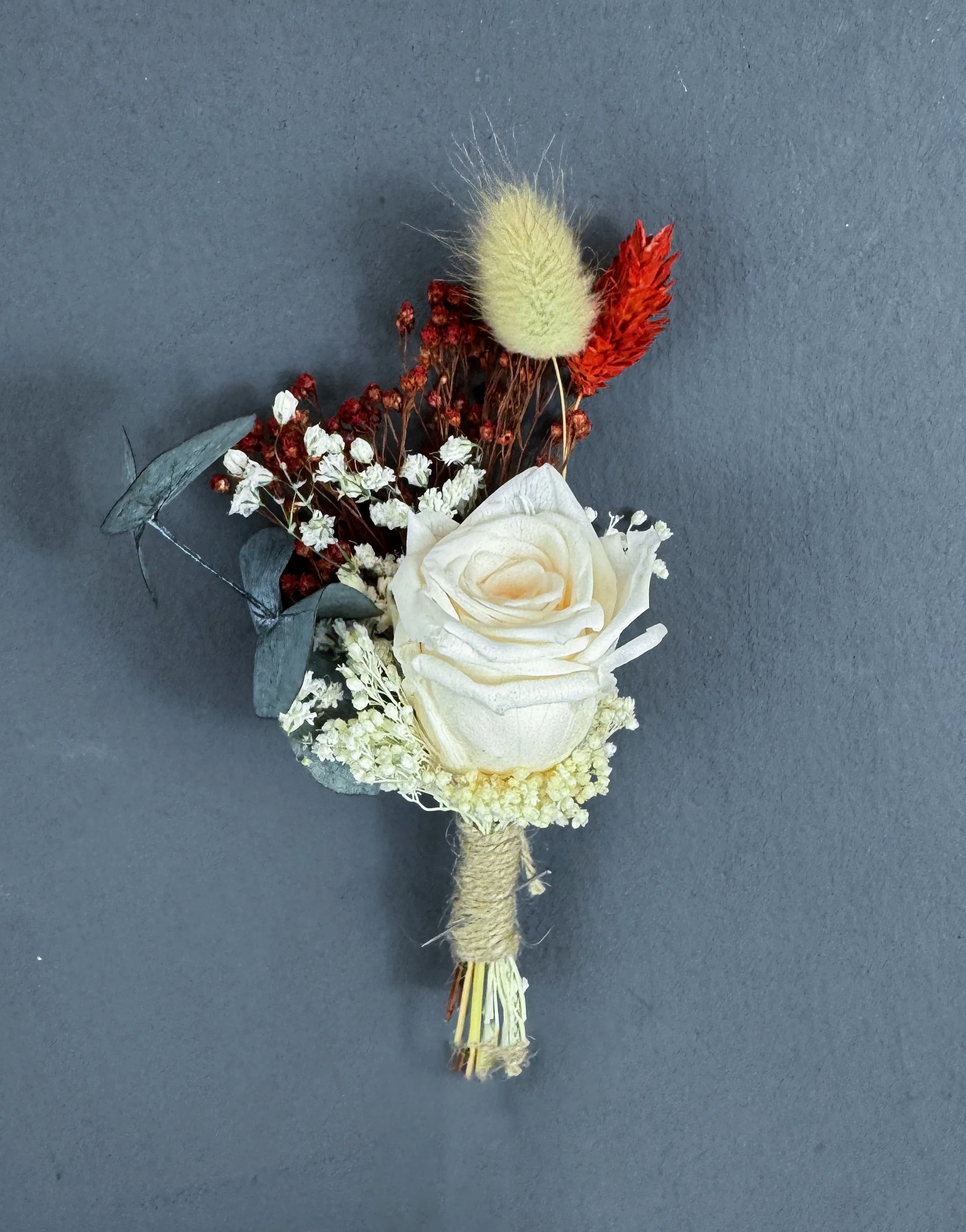 Sia dried flower buttonhole
